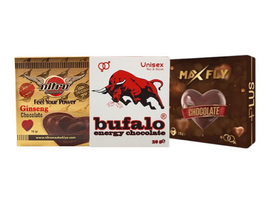 Energy Heart Set: 3-Pc Herbal Vitality Chocolate Bundle